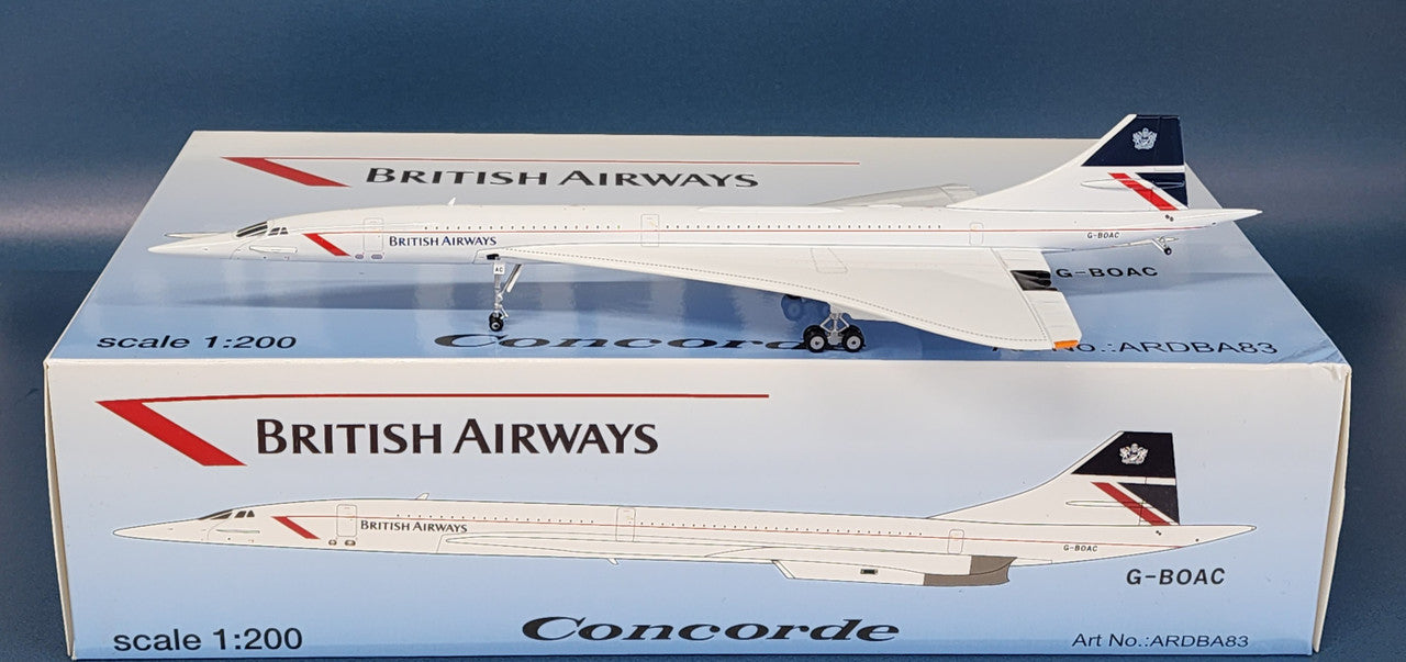 ARDBA83 | ARD Models 1:200 | Concorde British Airways G-BOAC, 'Landor' (with stand)