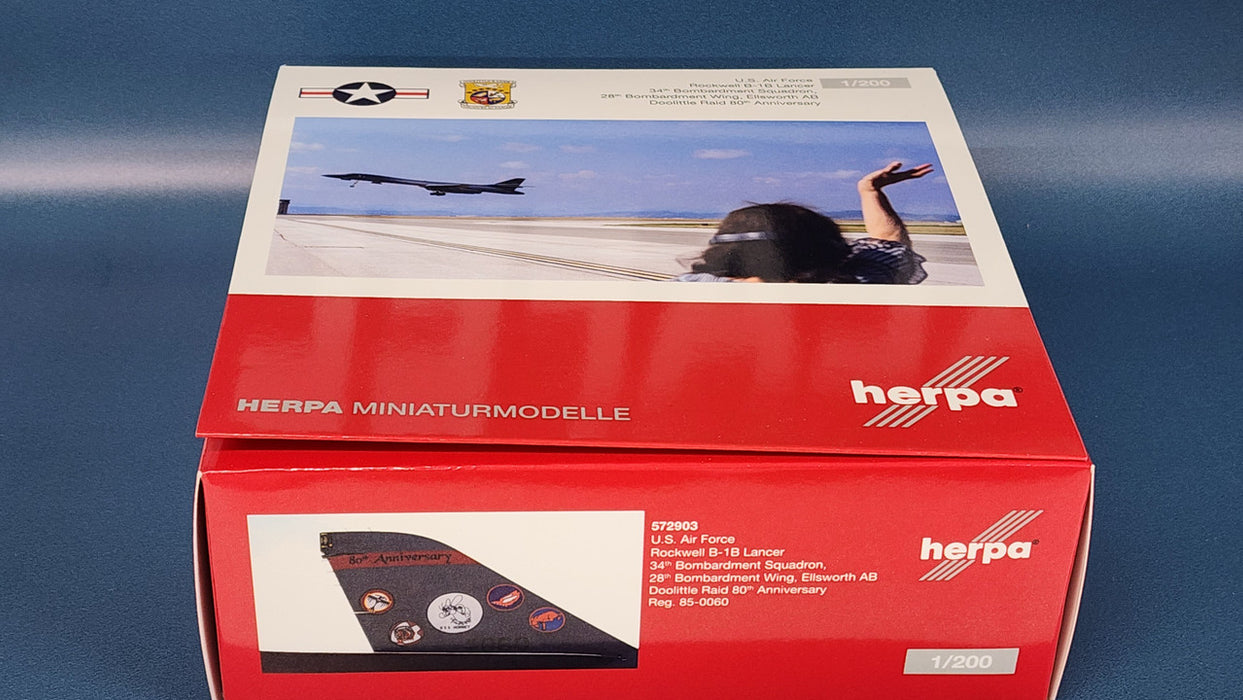 572903 | Herpa Military 1:200 | B-1B Lancer USAF 85-0060 28thBW 34thBS 'Doolittle Raid Anniversary scheme'