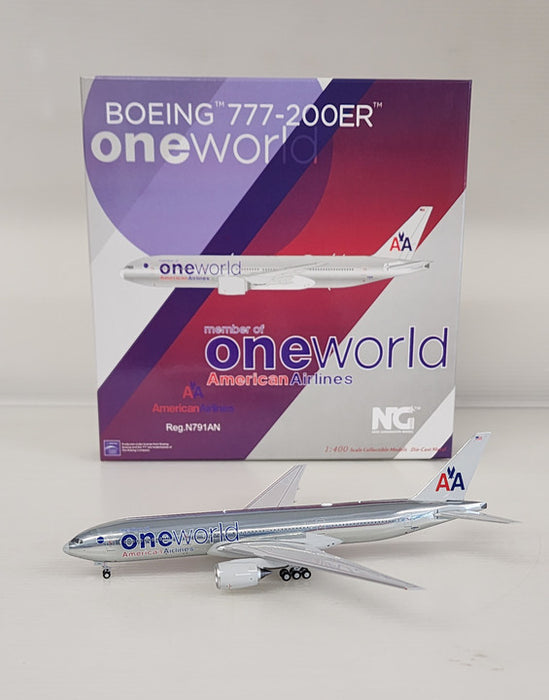 NG72048 | NG Models 1:400 | Boeing 777-200ER American Airlines N791AN, 'oneworld' (polished)