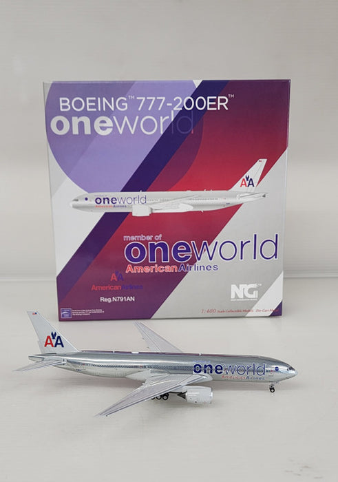 NG72048 | NG Models 1:400 | Boeing 777-200ER American Airlines N791AN, 'oneworld' (polished)