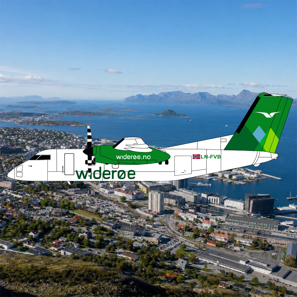 3DD0203 | 3D Design Deck 1:200 | Dash 8 Q100 Widerøe LN-FVB | is due August 2026
