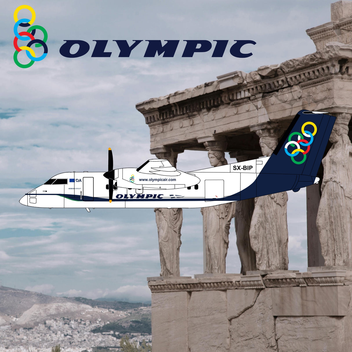 3DD0205 | 3D Design Deck 1:200 | Dash 8 Q100 Olympic Air SX-BIP | is due August 2026