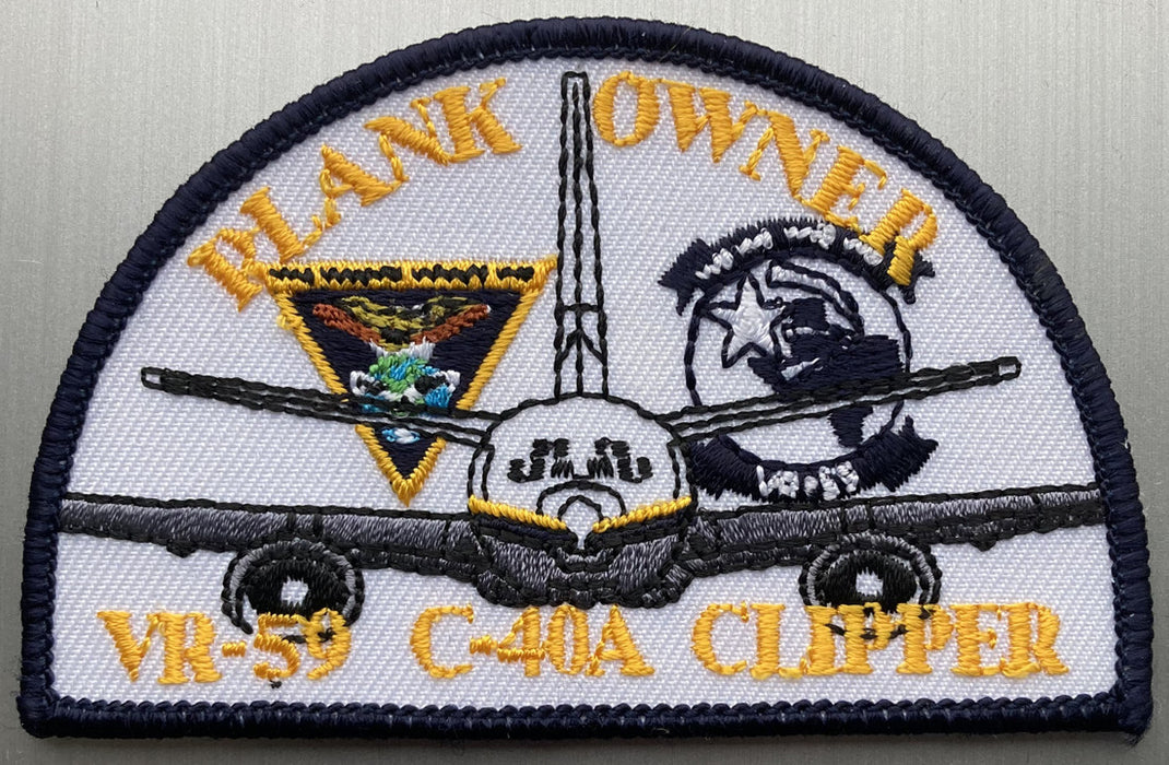 PATCH22 | ARD Souvenirs Patches | 95mm Embroidered Patch - C-40A Clipper, VR-59 'Plank Owner'.