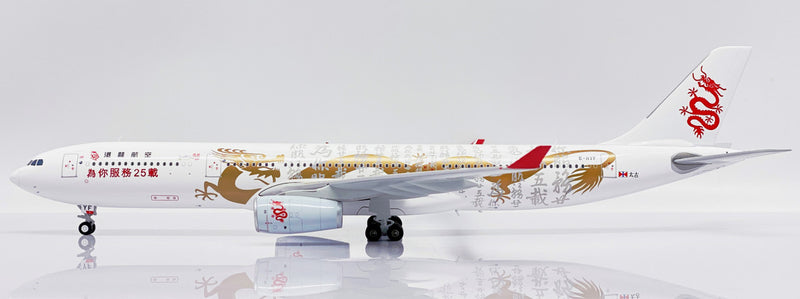 EW2333005 | JC Wings 1:200 | Airbus A330-300 Dragonair 'Serving you for 25 years' B-HYF with stand