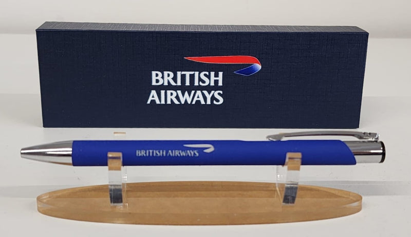 BAPENBLUE | Other Gifts | Laser engraved British Airways metal pen in Blue (box & stand not included)