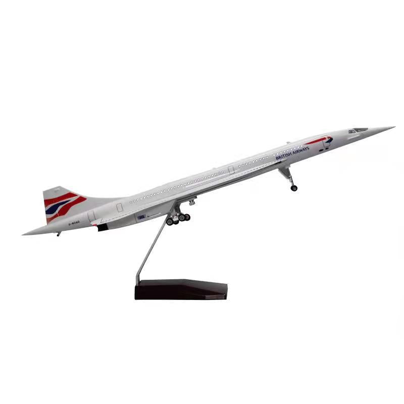 DMBACONC | Desktop Models 1:125 | BAC/Aerospatiale Concorde, British Airways G-BOAD, LED light up.