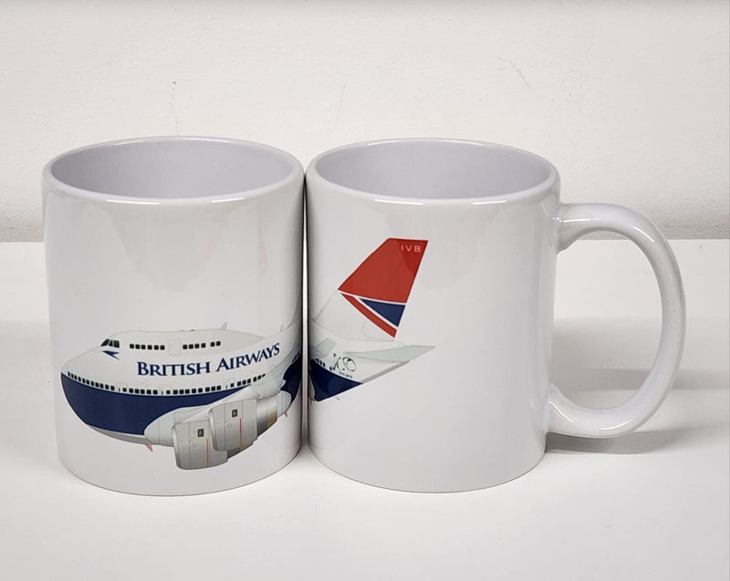 BAMUGNEGUS | Gifts Mugs | Coffee Mug - Boeing 747-400 Caricature British Airways 'Negus'
