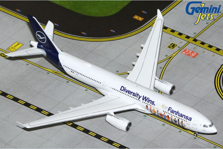 GJDLH2191 | Gemini Jets 1:400 1:400 | Airbus A330-300 LUFTHANSA D-AIKQ FANHANSA DIVERSITY WINS