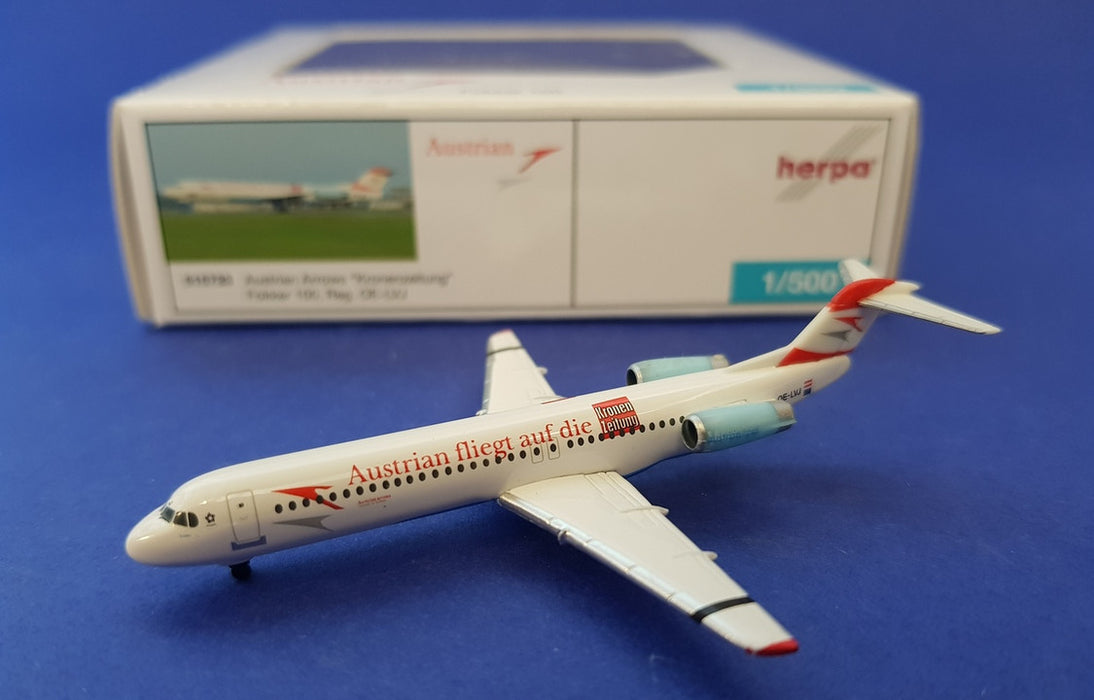 515733 | Herpa Wings 1:500 | Fokker F100 Austrian Arrows 'Kronenzeitung'