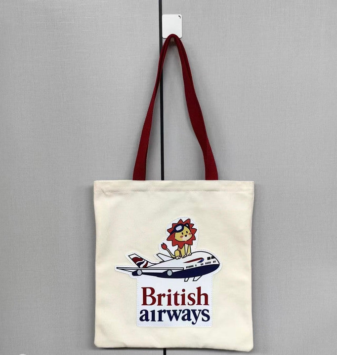 Tote1 | Gifts | Sustainable tote bag British Airways 34x28.5cm (beige-red)