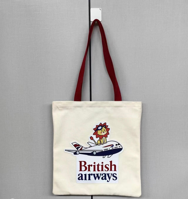 Tote1 | Gifts | Sustainable tote bag British Airways 34x28.5cm (beige-red)