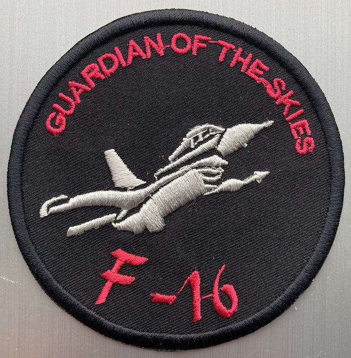 PATCH36 | ARD Souvenirs Patches | 85mm Embroidered Patch - F-16, Guardians of the Skies (Red)