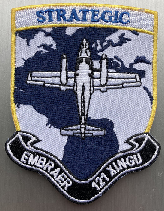 PATCH39 | ARD Souvenirs Patches | 85mm Embroidered Patch - Embraer 121 Xingu 'Strategic'