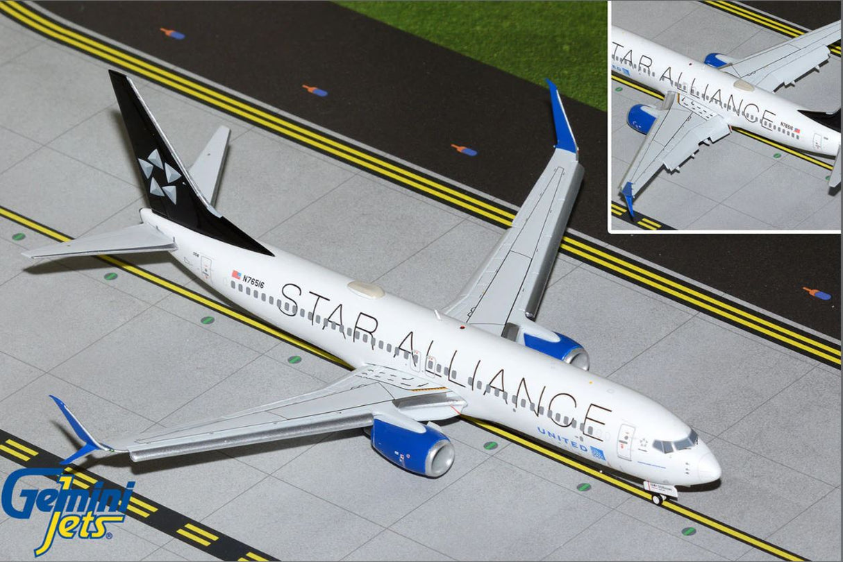 G2UAL1378F | Gemini200 1:200 | Boeing 737-800 United N76516 Star Alliance Flaps Down | was due April 2025