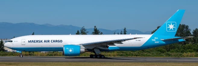 XX40289C | JC Wings 1:400 | Boeing 777F Maersk Air Cargo Interactive Series OY-MAC | is due August 2024