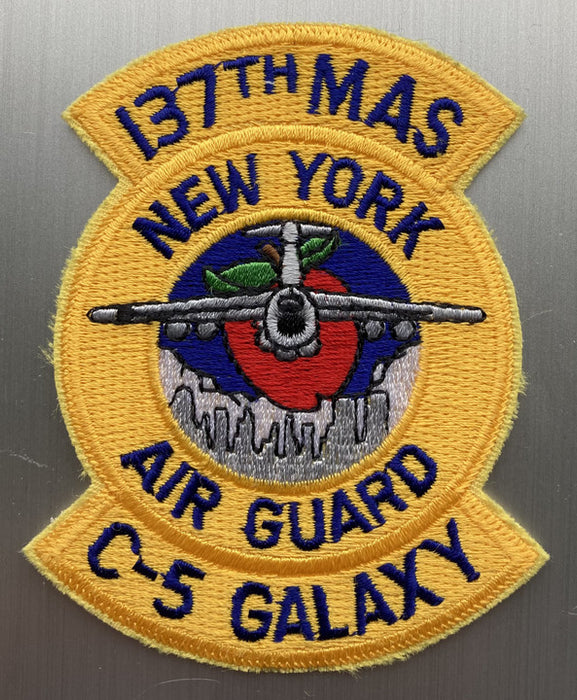 PATCH4 | ARD Souvenirs Patches | 100mm Embroidered Patch - 137th MAS, New York ANG, C-5 Galaxy.