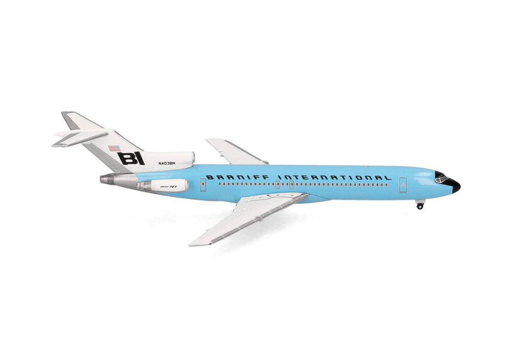 537544 | Herpa Wings 1:500 | Boeing 727-200 Braniff International Solid New Dark Blue - N403BN