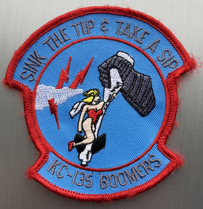 PATCH55 | ARD Souvenirs Patches | 95mm Embroidered Patch - KC-135 Boomers, 'sink the tip & take a sip'.