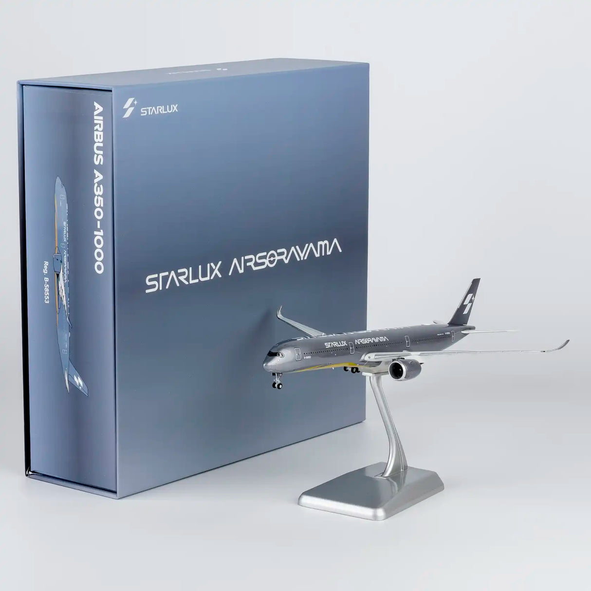 NG57045 | NG Models 1:400 | Airbus A350‑1000 Starlux Airlines B-58553 Airsorayama Silver Luxurious packaging) (with stand)