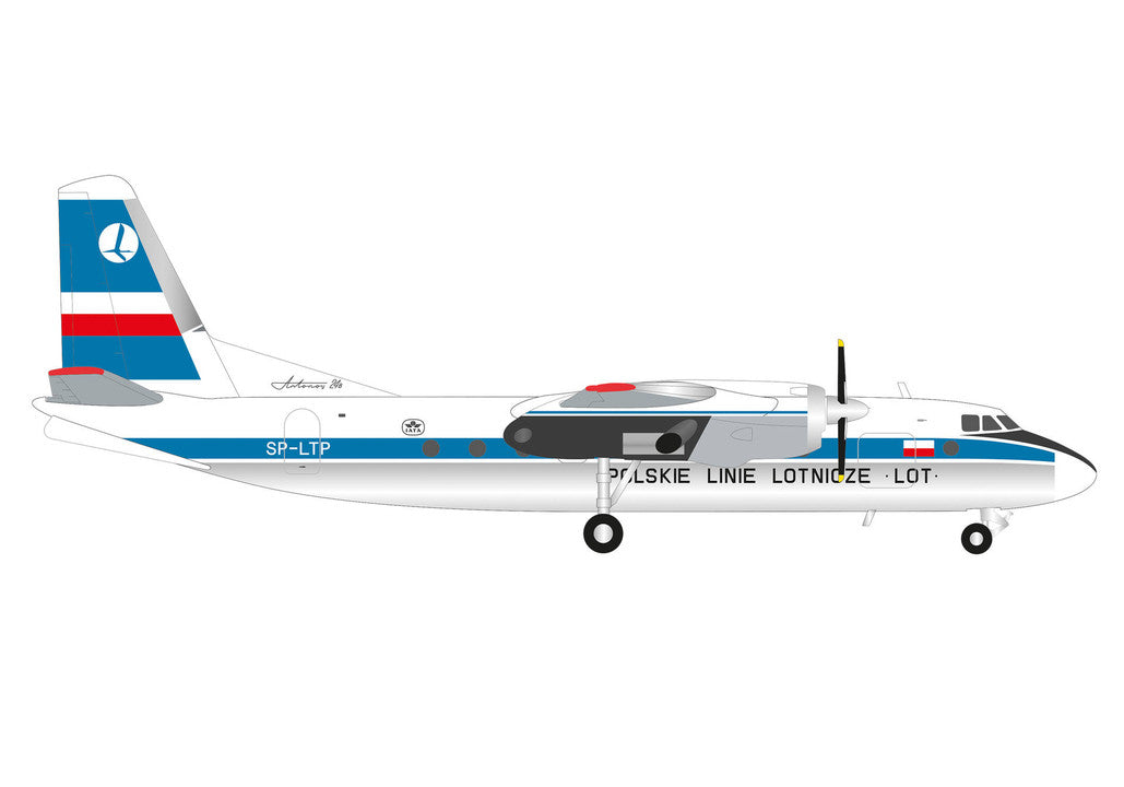 572996 | Herpa Wings 1:200 | Antonov AN-24B LOT Polish Airlines SP-LTP