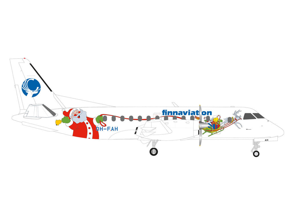 573245 | Herpa Wings 1:200 1:200 | Saab 340 Finnaviation Santa OH-FAH