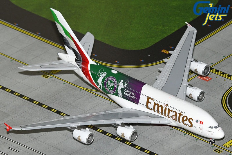 GJUAE2283 | Gemini Jets 1:400 | Airbus A380 EMIRATES A6-EOE WIMBLEDON 2024
