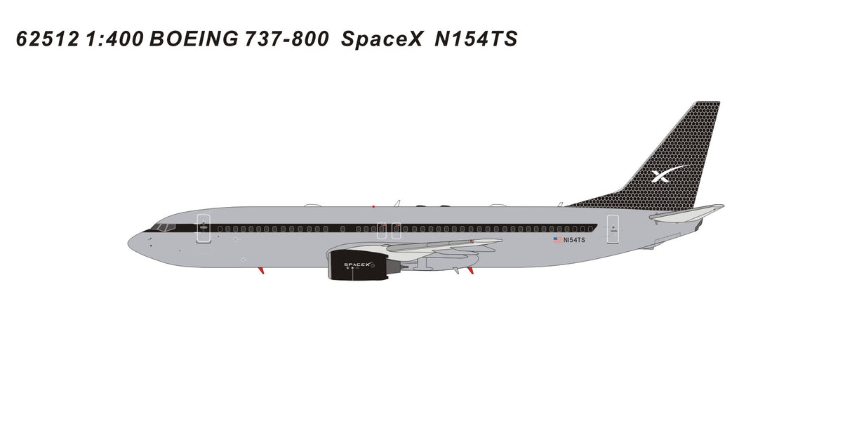 PM62512 | Panda Models 1:400 | Boeing 737-800 SpaceX N154TS | is due May 2025
