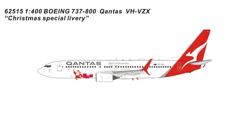 PM62515 | Panda Models 1:400 | Boeing 737-800 Qantas VH-VZX Christmas special livery | is due May 2025