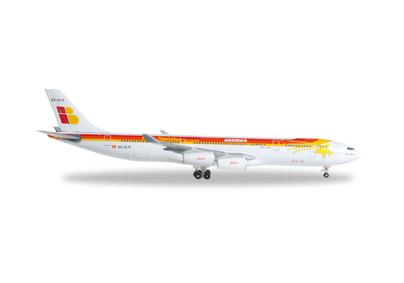 527170 | Herpa Wings 1:500 | Airbus A340-300, Iberia 'Feliz Navidad' livery EC-GJT **PRE OWNED**