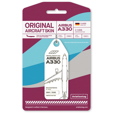 AVTAGDAXGG | Aircraft Skin Tags | Original Aircraft Skin - Airbus A330, Eurowings D-AXGG