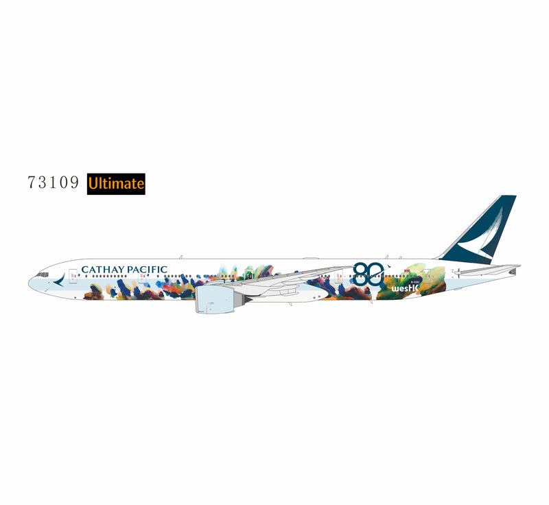 NG73109 | NG Models 1:400 | Boeing 777‑300ER Cathay Pacific B-KQU Spirit of Hong Kong – 80th Anniversary (with stand ULTIMATE) | is due August 2026