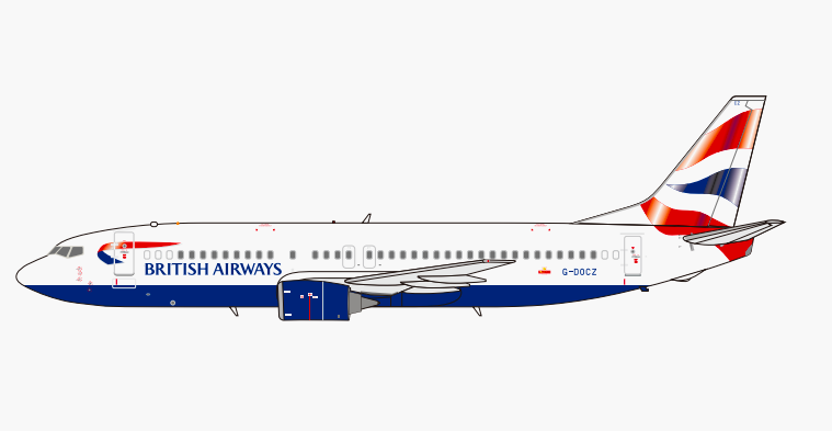 ARDBA101 | ARD Models 1:200 | Boeing 737-436 British Airways 'Chatham' G-DOCZ (with stand) | is due March 2025