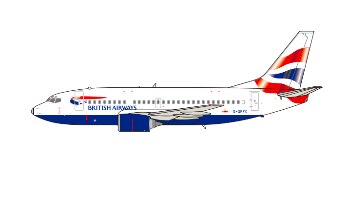 ARDBA100 | ARD Models 1:200 | Boeing 737-505 British Airways 'Chatham' G-GFFC (with stand) | is due March 2025