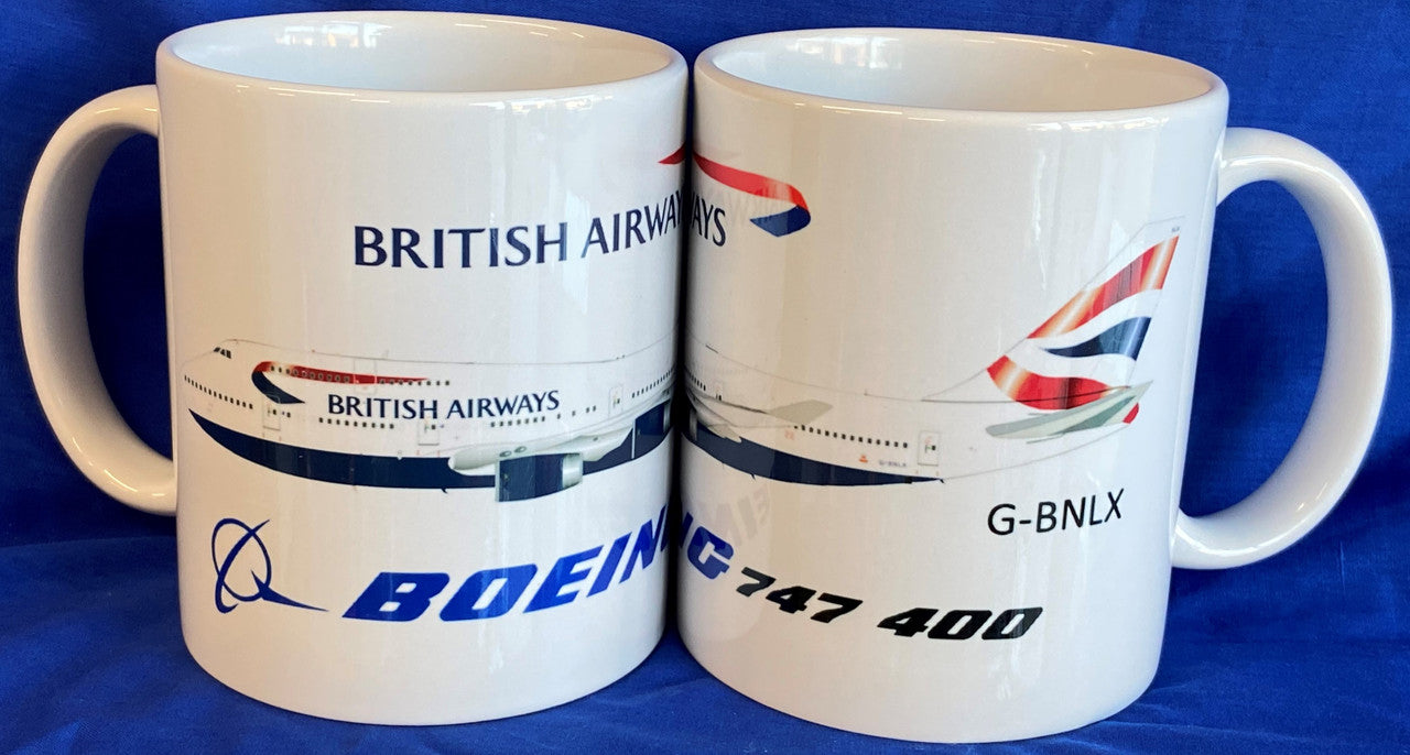 BAMUG747400 | Gifts Mugs | Coffee Mug - Boeing 747-400 British Airways G-BNLX