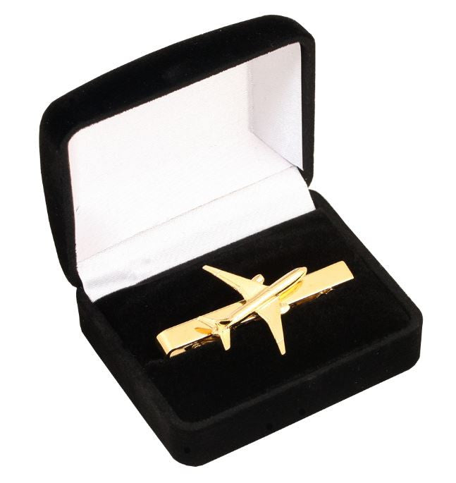CL047TBG | Clivedon Collection Tie Bars | Boeing 777 22ct Gold plated Tie