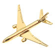 CL078 | Clivedon Collection Pin Badges | Boeing 777 22ct Gold plated pin badge