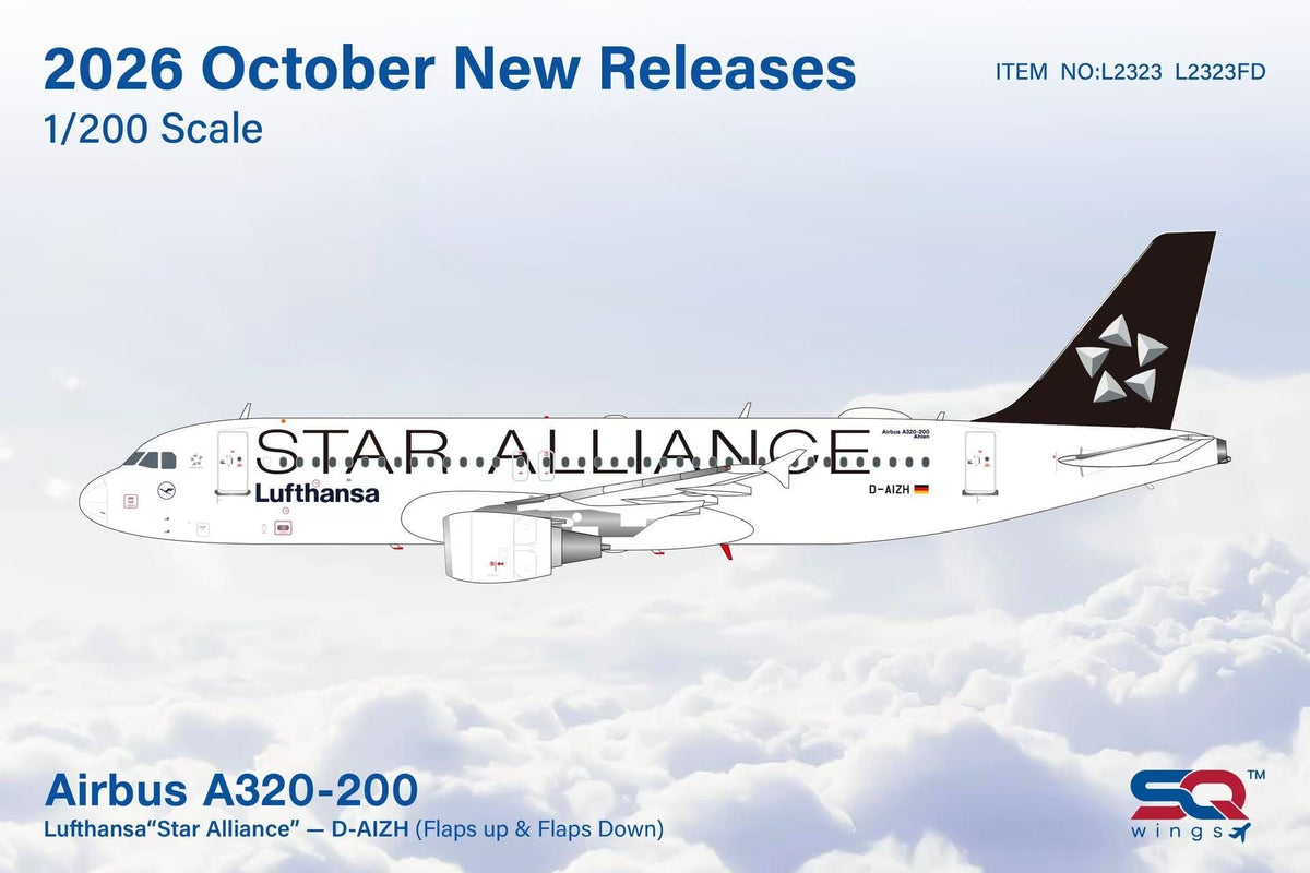 L2323 | SQ Wings 1:200 | Airbus A320 Lufthansa D-AIZH 'Star Alliance' | is due October 2026
