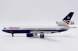 Die-cast metal 1:400 scale model of a British Airways McDonnell Douglas DC-10-30.
