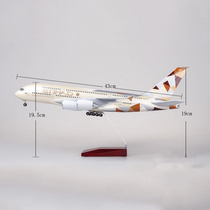 DMETIA380 | Desktop Models 1:160 | Airbus A380-800, Etihad Airways, LED light up