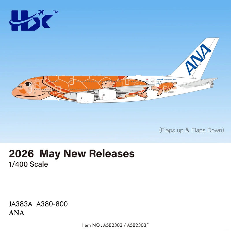 A582303 | HX Models 1:400 | ANA Airbus A380 "Flying Honu-Lani Orange Turtle" JA383A | is due July 2026