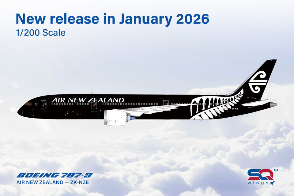L2182 | SQ Wings 1:200 | Boeing 787-9 AIR NEW ZEALAND ZK-NZE All Black livery