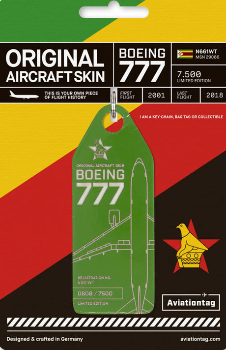 AVTAGN661WT | Gifts Aircraft Skins | Original Aircraft Skin - Boeing 777-200 Air Zimbabwe N661WT 'green'