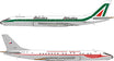 RETRO4002 | Retro Models 1:400 | TU-104A CSA Ceskoslovenske Aerolinie OK-NDF / Alitalia I-DIWN, 'Split Scheme' (with stand)