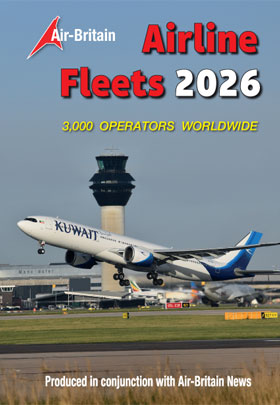 AFQR26X | Air-Britain Books | Airline Fleets Reference 2026 3000 Operators | is due 13/5/26