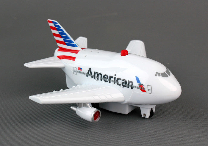 TT329-1 | Toys Toys | Pull Back Fun Plane - American Airlines (with light and sound)