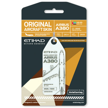 AVTAA380W | Aircraft Skin Tags | Original Aircraft Skin - Airbus A380 Etihad A6-APA