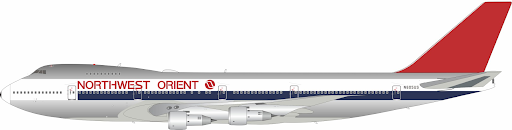 B-741-605P | Blue Box 1:200 | Boeing 747-151 Northwest Orient Airlines N605US | is due TBC