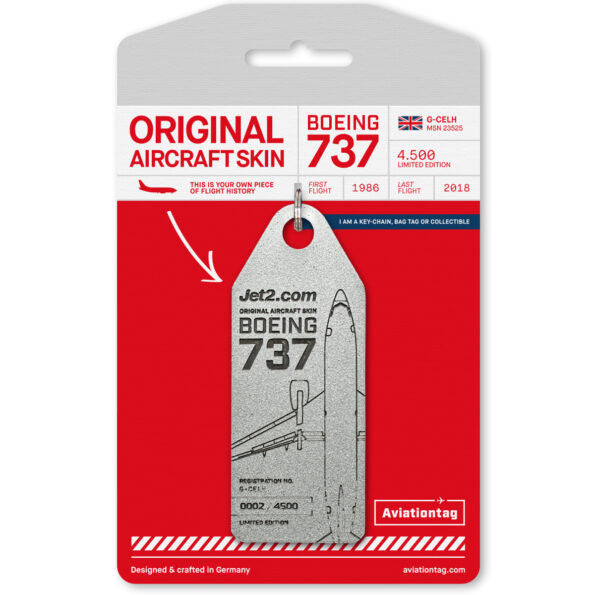 AVTAGGCELH | Aircraft Skin Tags | Original Aircraft Skin - Boeing 737-300 Jet 2 G-CELH