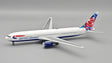 Die-cast metal British Airways Boeing 767-336ER model aircraft with stand.