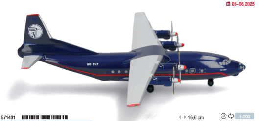 571401 | Herpa Wings 1:200 | Ukraine Air Alliance Antonov AN-12 – UR-CNT | is due April 2025